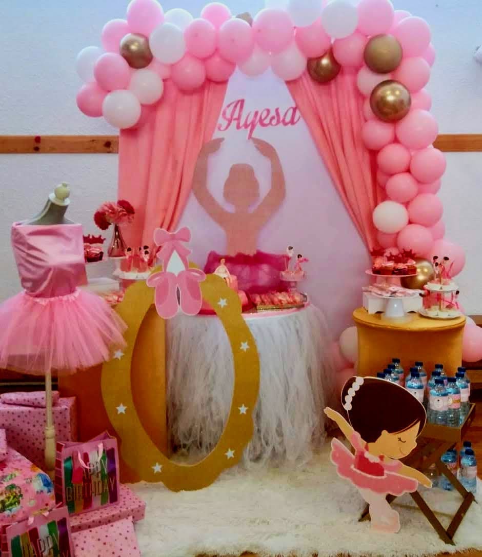 decoración personalizada cumpleaños Danza ballet rosa