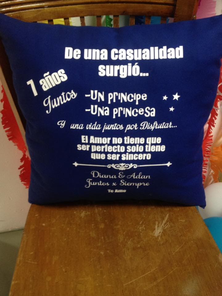 Cojin personalizado cumpleaños azul