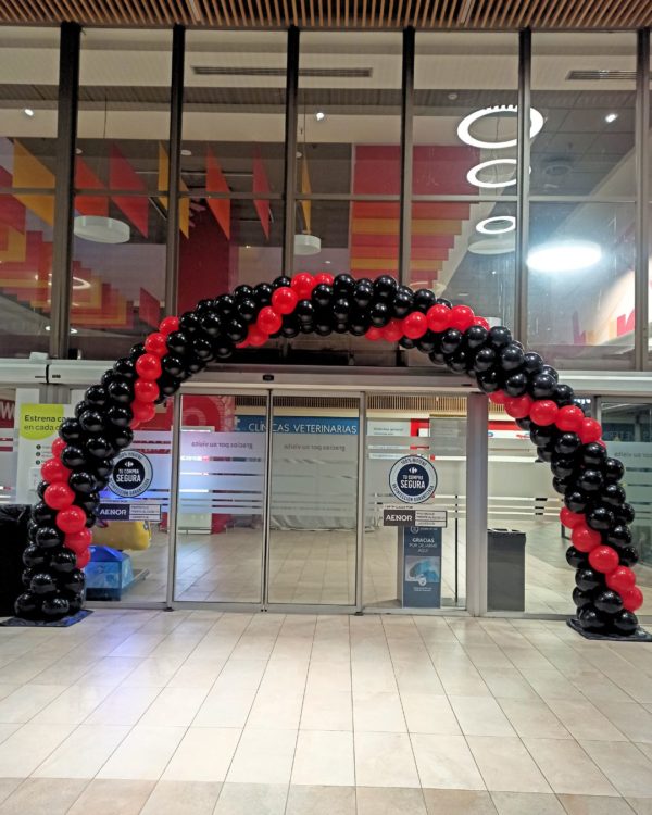 Columnas de Globos para empresas negro y rojo