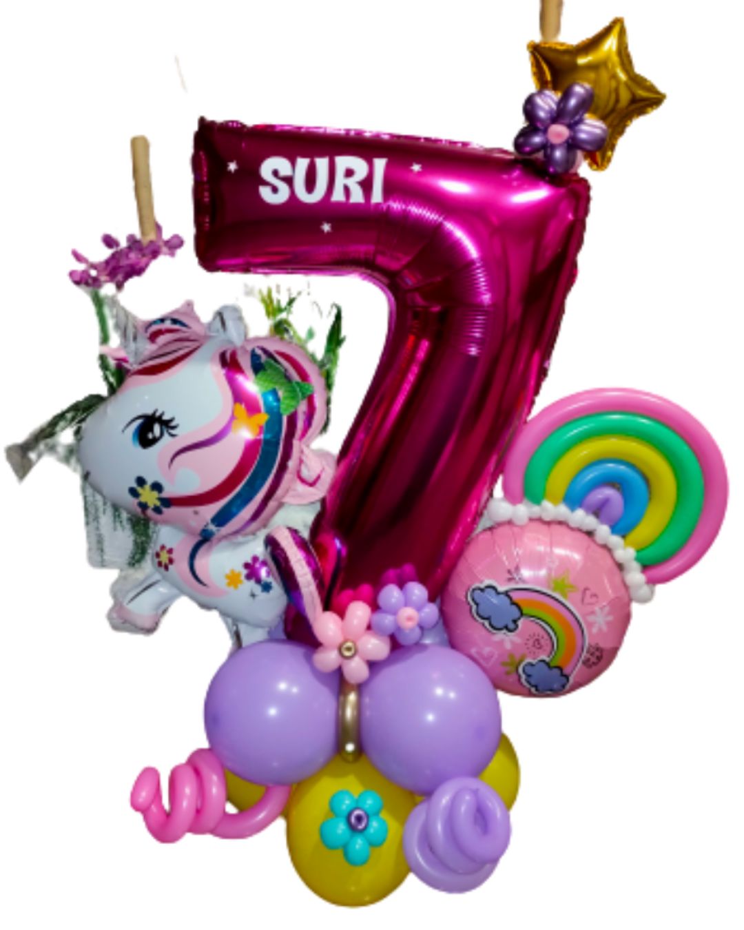 Bouquet de Globos de Cumpleaños numero 7