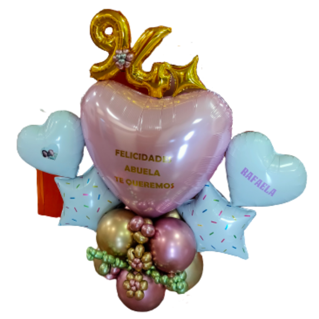 Arreglo Bouquet Globos de Cumpleaños – Corazón