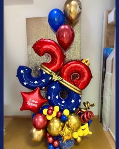 Arreglo Bouquet Globos de Cumpleaños Mujer Maravilla