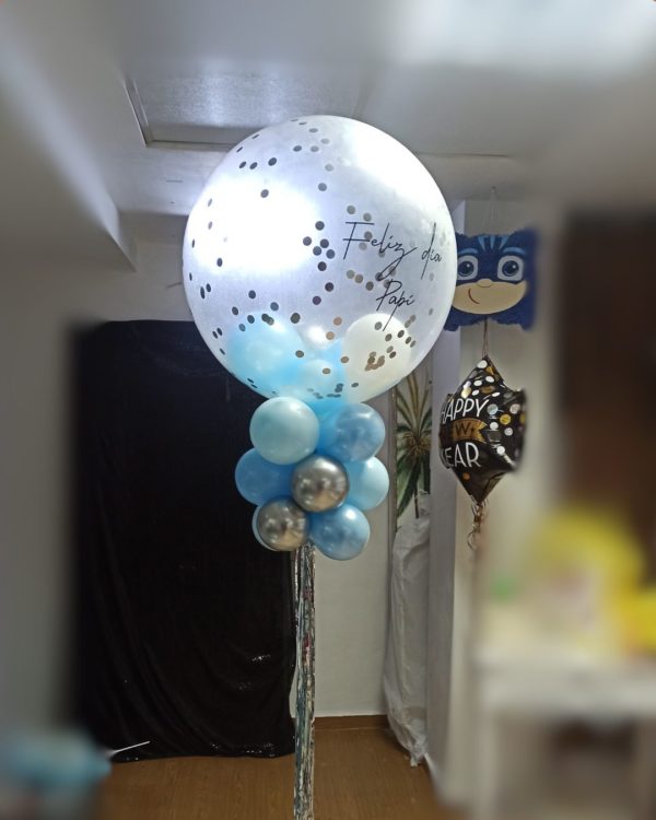 Globo Gigante transparente con helio personalizado con feliz día papá