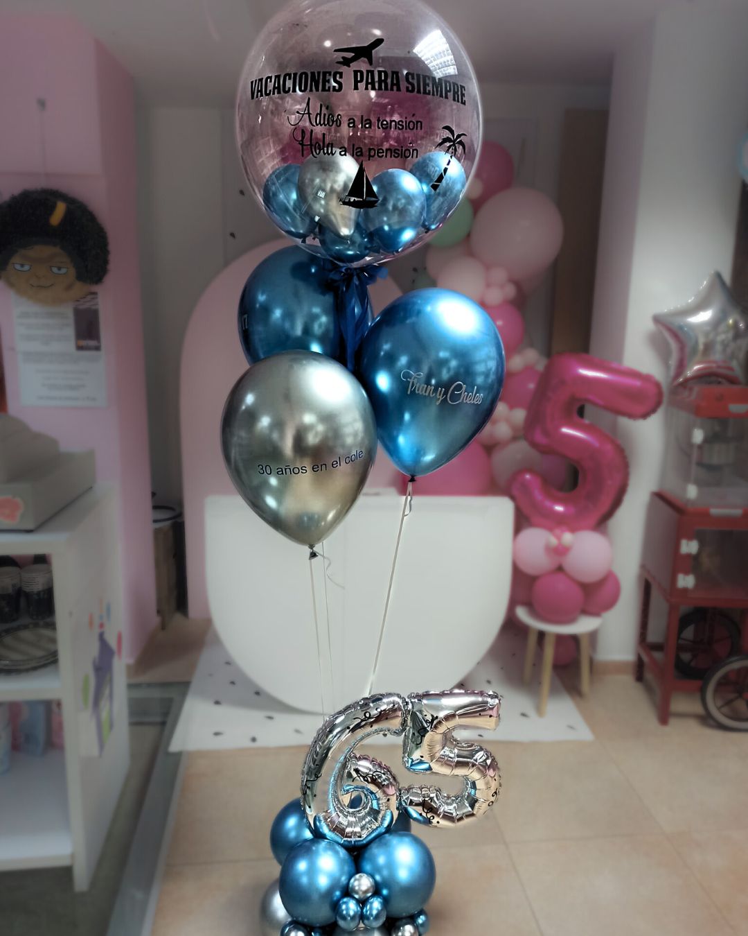 Arreglo de globos de Jubilados